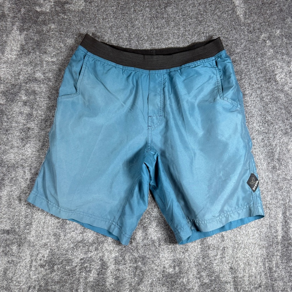 Prana Mens Teal Elastic Waist Performance Hiking Shorts Size M